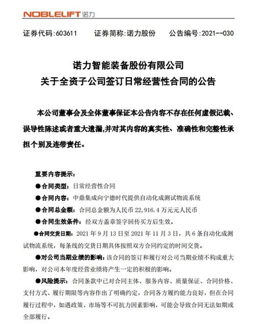 諾力股份簽下2.29166億元大單 與福鼎時(shí)代共筑智能制造新篇章